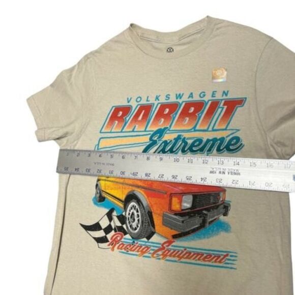 Volkswagen Adult Rabbit VW Extreme Racing OEM Equipment T-Shirt Beige Cars - Picture 5 of 12